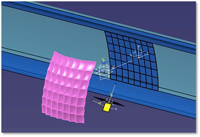 For the single system, we use a reflectors-lens couple which is split into multiple facets to achieve a uniform lit appearance on the outer surface - LucidShape CAA V5 Based | 