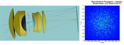 Using BSP in CODE V, speckled beam irradiance can be modeled for propagation in an optical system simulation