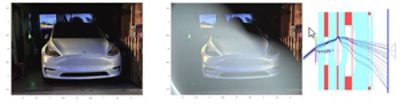 This example shows how the image quality is deteriorated by the stray light due to a bright off-axis source present just outside the field of view of the camera. This is caused by the flare from the mechanical mounts.