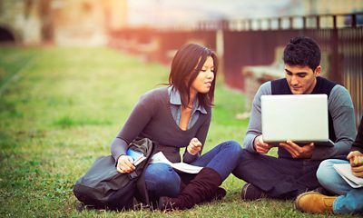 people, students, laptop, diverse, outside, iStock 000018883391