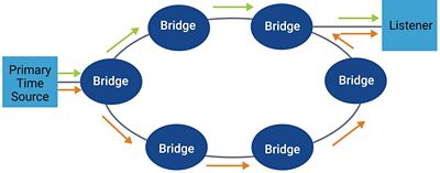 Figure 5a: Single grand master transmitting 2 copies using separate paths