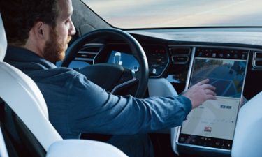 Man driving car