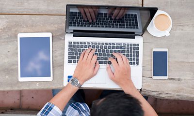 Person working on laptop