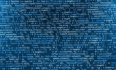 Abstract blue code
