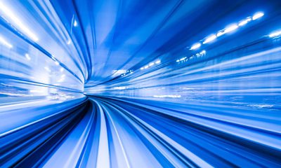 Motion blurred tunnel lights