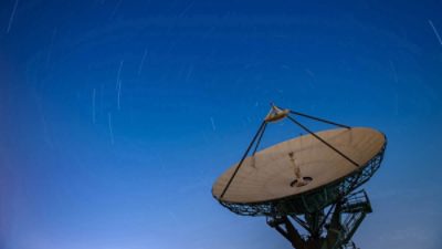 satellite dishes with stars