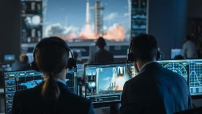 Group of People in Mission Control Center