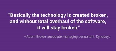 Computer Security Concept with Broken Chain Link - Quote by Adam Brown, Synopsys