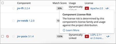 Component license risk