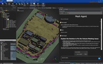 Mesh Agent, an agentic AI feature in Ansys Mechanical™ software, provides guidance to a user working on a PCB simulation