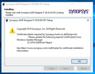 missing or expired certificates