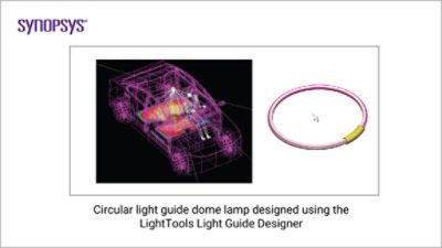 Circular light guide dome lamp designed using the LightTools Light Guide Designer | 
