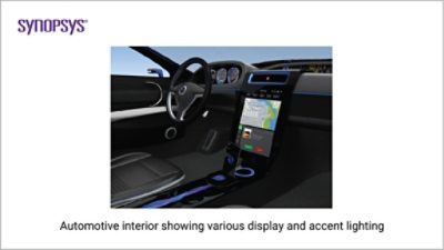 Automotive interior showing various display and accent lighting | 