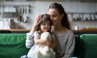 Mother holding child