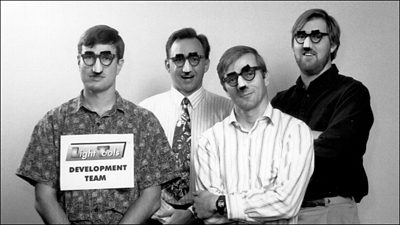 Left to right: Mike Hayford*, Tom Walker*, Tom Bruegge*, and Bob Mortensen (*currently retired) |  Optical  Blog