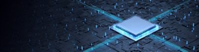 Blue computer chip