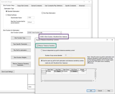 Code V Wavefront Error Function