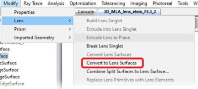 Convert to Lens Surfaces in LightTools | Synopsys