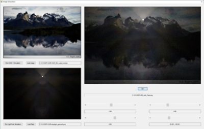 Convolution of the simulated image from CODE V with the parasitic light map from LightTools