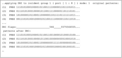 DBI on single byte (8 bits) lane simulation