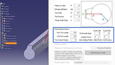 Draft Keyhole Profile in Light Guide Design Module | ϲֱ