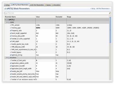 Screenshot of DDR Interface Configuration Parameters