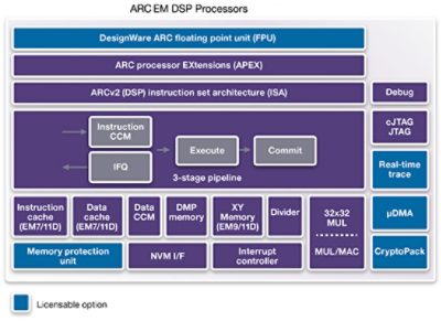 ARC EM DSP Processors Configuration Diagram for IoT