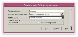 IPXACT Component Creation Dialog Box Example