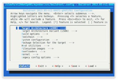 ARC Processor Configuration Menu Screen Capture