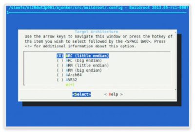 ARC Processor Configuration Options Screen Capture