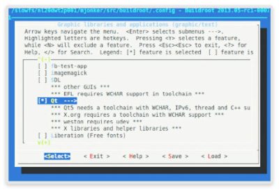Embedded Linux System Menu on ARC Processors Screen