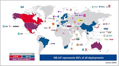 Global IoT Connectivity Map Highlighting NB-IoT Deployments