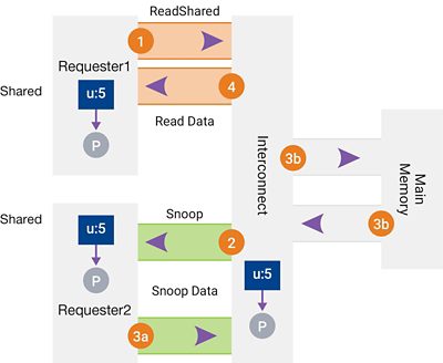 Diagram Illustrating CHI Protocol Data Flow in ARM AMBA5