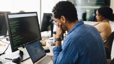 Engineer on a computer