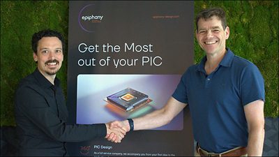 Epiphany CEO J?rn Epping and Synopsys Photonic 91Թ Engineering Director Sander Roosendaal at Epiphany headquarters. 