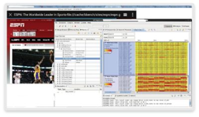 Figure 3: Detailed power state analysis tracing in a realistic web browsing scenario with rich features