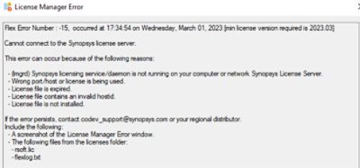 License Manager Error | 