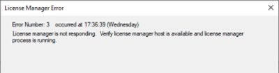 License Manager Error | 