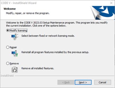 CODE V InstallShield Wizard | °ϲʿ