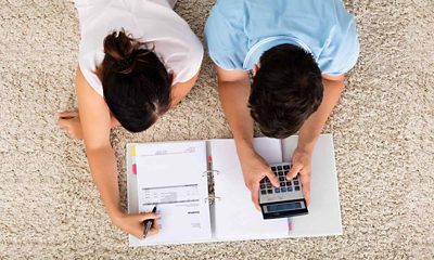 Two children working on homework