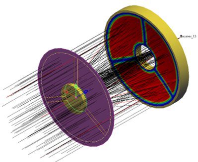 Hole aperture modeled in LightTools