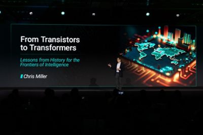 Chris Miller, author of “Chip War,” delivers the industry keynote at Synopsys Converge on March 12, 2026 in Santa Clara, Calif.  