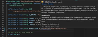  Code Sight Detecting Leaked Access Token in VS Code for Hard-Coded Secrets Prevention