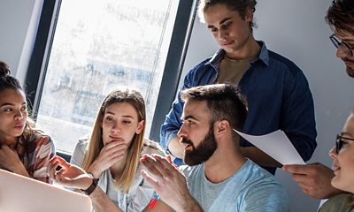 Students in their computers