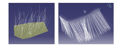 Surface light source (left) and light source using an axis system pattern (right) in LucidShape CAA | 