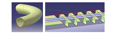 User profile light guide surface (left) and surface mode light guide (right) | 