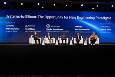 Industry leaders join the “Systems to Silicon: The Opportunity for New Engineering Paradigms” panel at Synopsys Converge on March 11, 2026, in Santa Clara, Calif. 