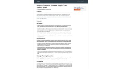 Gartner: Mitigate enterprise software supply chain security risks