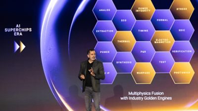 Synopsys CEO Sassine Ghazi unveiled Multiphysics Fusion technology and the first integrated Synopsys-Ansys products for chip design during Synopsys Converge on March 11, 2026, in Santa Clara, Calif.   