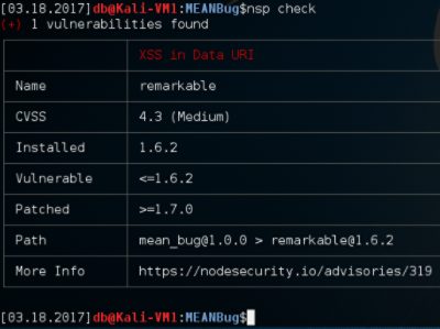Identifying Vulnerable NodeJS Dependencies Using 'nsp' Command Line Tool in Software Security